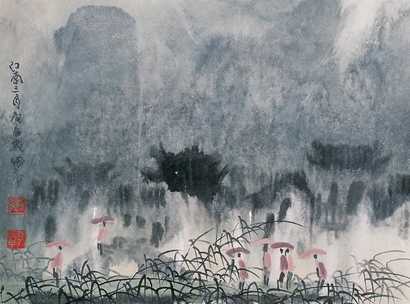 徐希 2000年作 江南三月 镜心